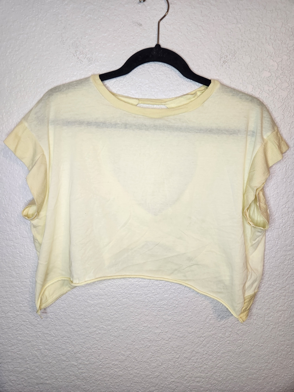 Kimberly Light Yellow Women's Cropped Tee butter yellow L